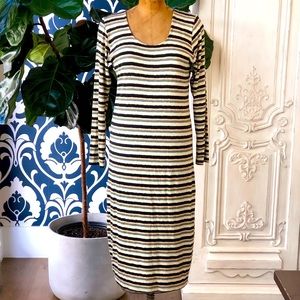 DOLAN Prita Striped Long Sleeve Dress